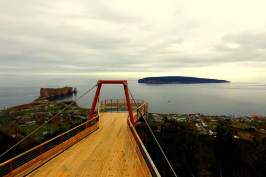 Passerelle suspendue © Geoparc de Percé