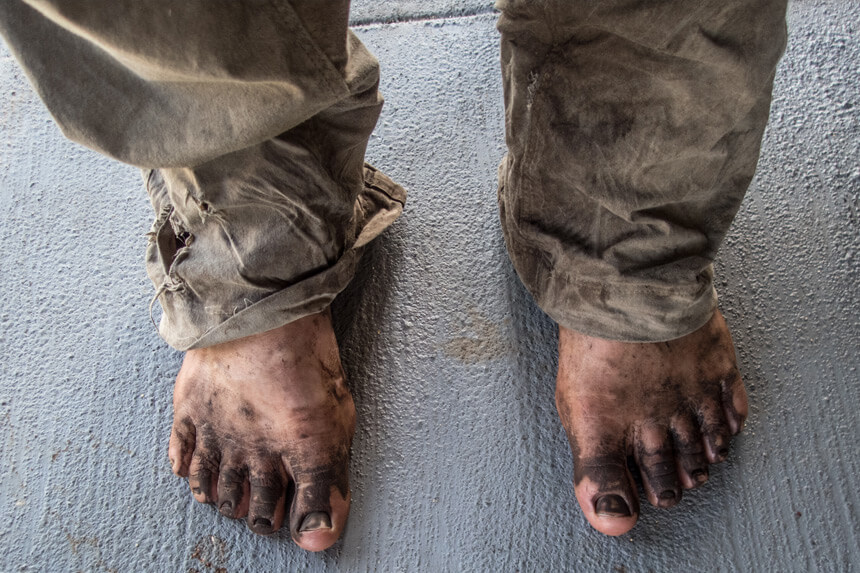 Les pieds de coureuse d'Hélène Dumais © Liz Barney