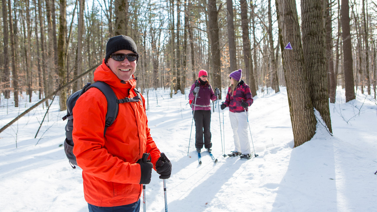 Ski de fond de poudreuse - Crédit : Mathieu Dupuis - parc national d'Oka - Sepaq