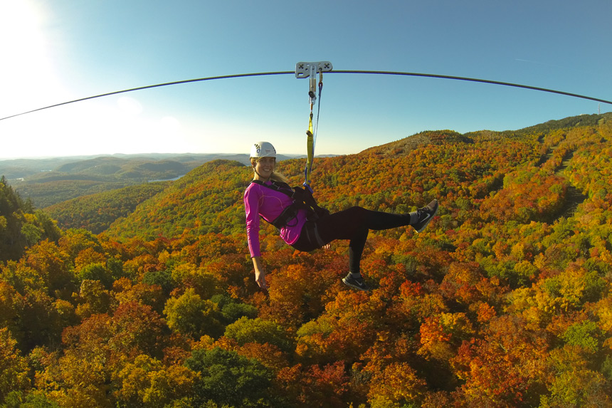 Tyrolienne dans la région de Tremblant © Ziptrek Tremblant