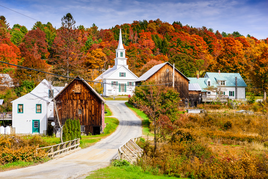 Village du Vermont en automne © Shutterstock - Sean Pavone